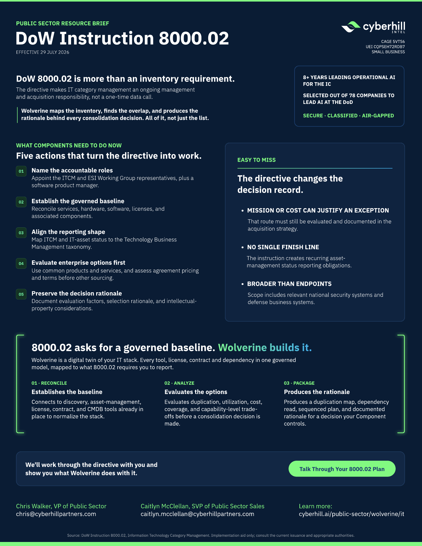 DoW Instruction 8000.02 one-pager preview
